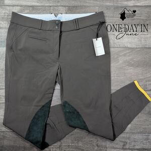 Callidae Tech C Riding Breeches Charcoal Knee Patch Equestrian NWT Size 16 (34)